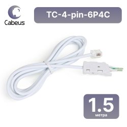 Cabeus TC-4-pin-6P4C Шнур тестовый 4-х контактный, 6P4CTC-4-pin-6P4C фото