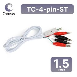 Cabeus TC-4-pin-ST Шнур тестовый 4-х контактный, зажимные контакты