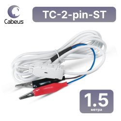 Cabeus TC-2-pin-ST Шнур тестовый 2-х контактный, зажимные контакты