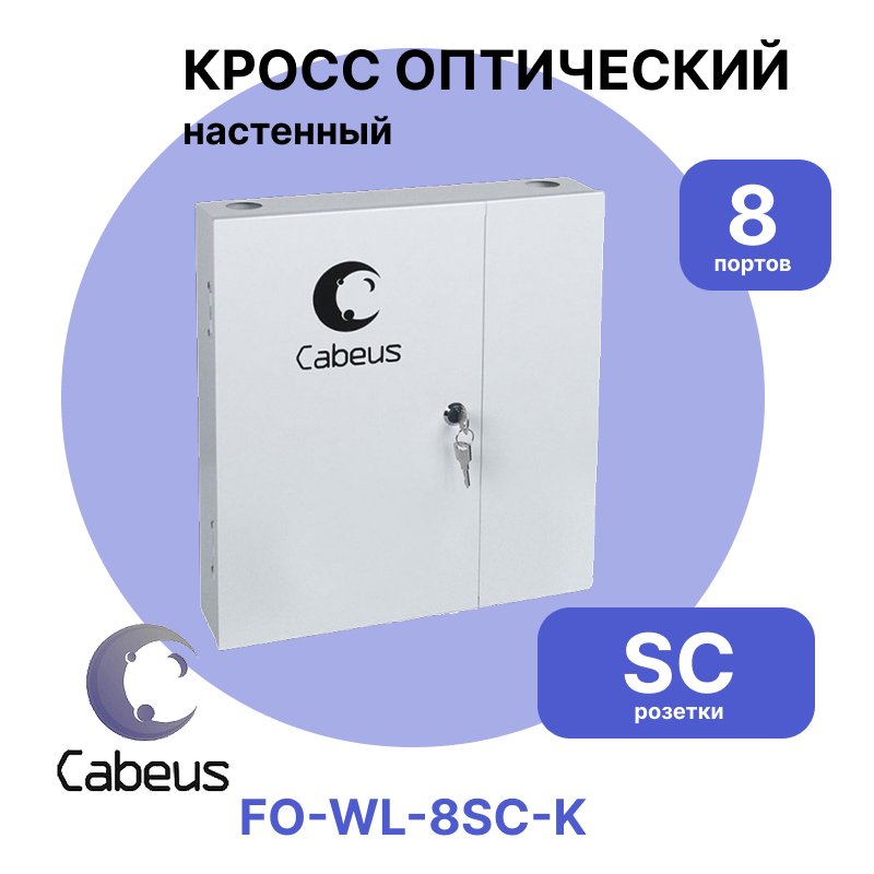 Cabeus FO-WL-8SC-K Бокс оптический настенный на 8 SC (LC duplex) со сплайс пластиной (без пигтейлов и проходных адаптеров)