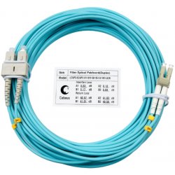 Cabeus FOP-50-LC-SC-10m Шнур оптический duplex LC-SC 50/125 mm OM3 10м LSZH