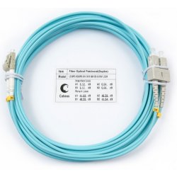 Cabeus FOP-50-LC-SC-5m Шнур оптический duplex LC-SC 50/125 mm OM3 5м LSZH