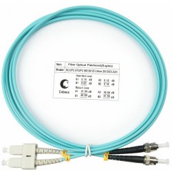 Cabeus FOP-50-SC-ST-2m Шнур оптический duplex SC-ST 50/125 mm OM3 2м LSZH