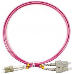 Cabeus FOP-50-OM4-LC-SC-3m Шнур оптический duplex LC-SC 50/125 mm OM4 3м LSZH
