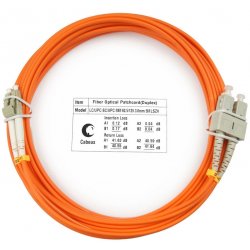 Cabeus FOP-62-LC-SC-5m Шнур оптический duplex LC-SC 62,5/125 mm 5м LSZH