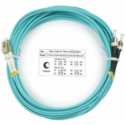 Cabeus FOP-50-LC-ST-10m Шнур оптический duplex LC-ST 50/125 mm OM3 10м LSZH