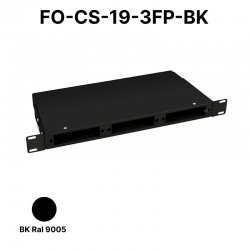 Cabeus FO-CS-19-3FP-BK Кросс бокс оптический 19 1U на 3 адаптерные панели, цвет черный