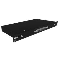 RC19 ШКОС-BK-У-19-1U-8-SC/UPC-50/125 Кросс оптический 19 стоечный 1U на 8 портов SC/UPC 50/125мкм укомплектованный, цвет черный (пигтейл SС 50/125-8шт, розетка SС-8шт, КДЗС-8шт)