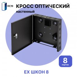 Настенный оптический бокс на 8 портов, без вставок без держателя RC19