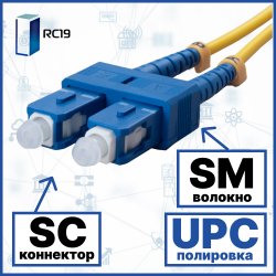 RC19 DSC/SM/UPC-3mm Коннектор оптический SC duplex SM (UPC) 126 мкм 3 мм
