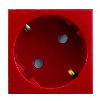 45132 SVM EFAPEL Розетка 2к+З с защитными шторками (45х45) , красная