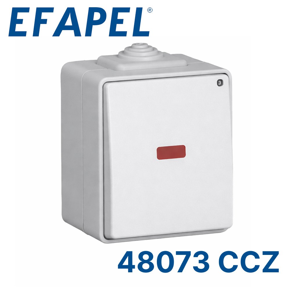 48073 CCZ EFAPEL Одноклавишный выключатель с двух мест c сигнальной лампой, серый48073 CCZ фото