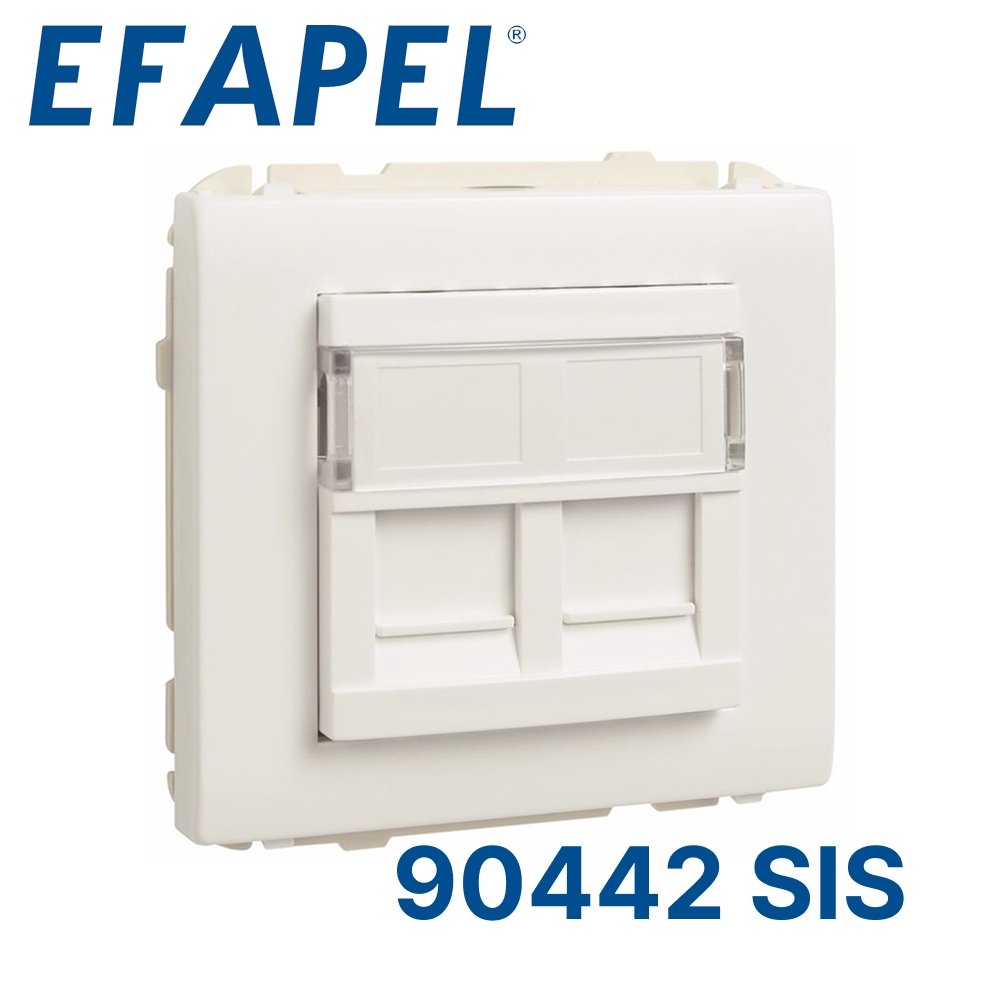 Лицевая панель с суппортом для двух коннектеров RJ45, белый (50442 SBR) Efapel50442 SBR фото