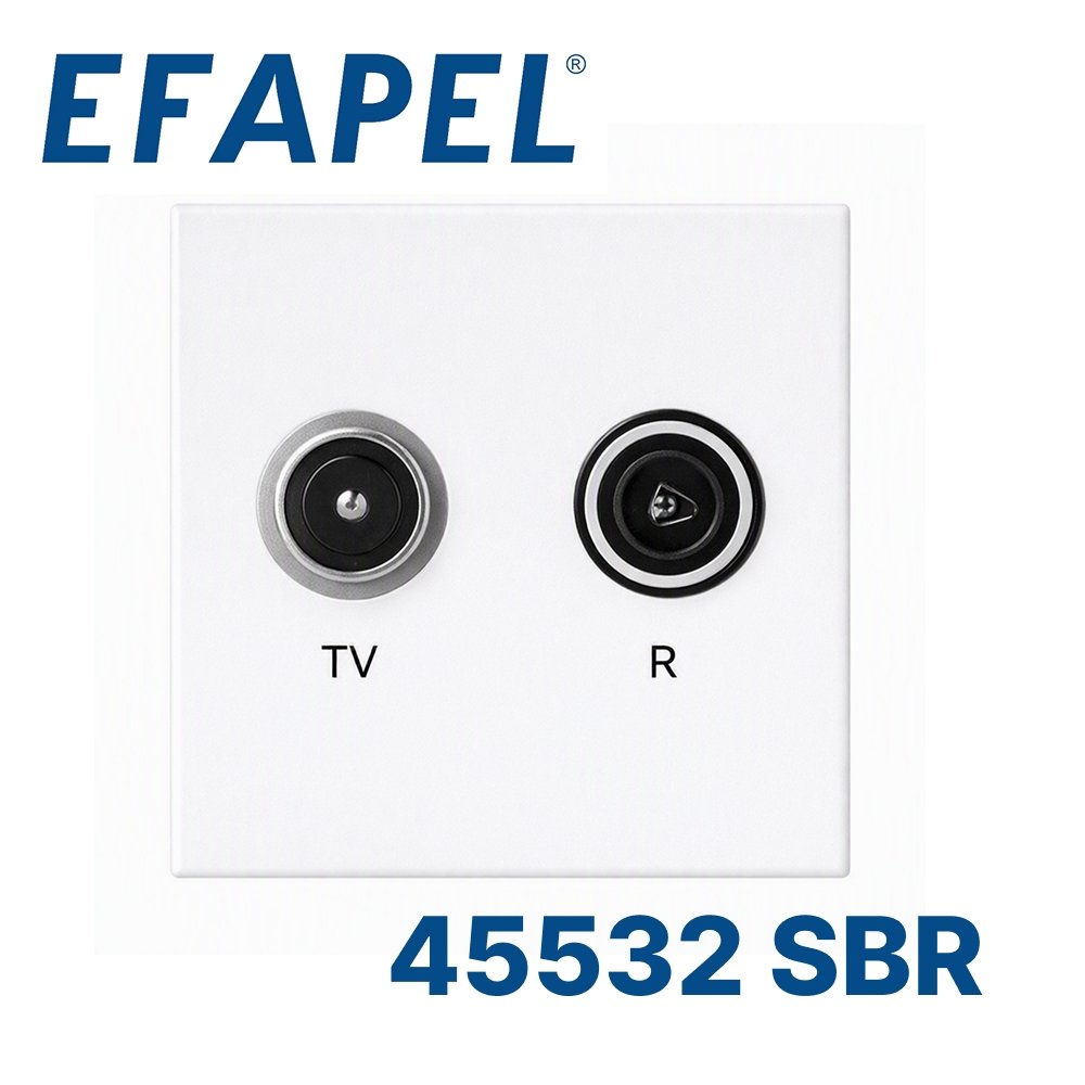 45532 SBR EFDAPEL Проходная TV-радио розетка(45х45)45532 SBR фото