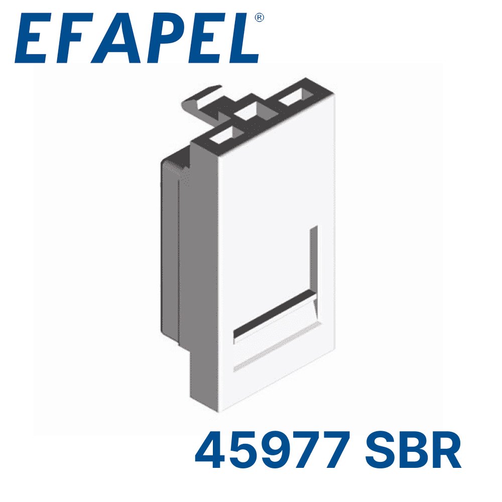 Efapel 45977 SBR Лицевая розеточная панель со шторкой на 1 Keyston (22,5х45мм)