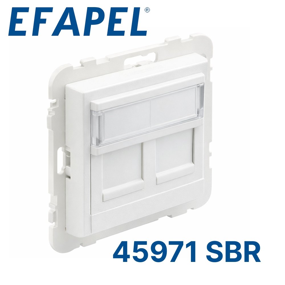 45971 SBR EFAPEL Вставка для 2-х модулей под RJ-45 кат.5e UTP , белый