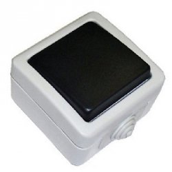 EF600SD Выключатель одноклавишый с самовозвратом (кнопка),10A (сер.) Экопласт