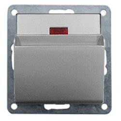 Накладка для выключателя гостинничного для включения с помощью карточки (сереб. металлик) Экопласт