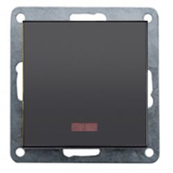 Выключатель 1-кл., c индикатором (схема 1L) 16 A, 250 B (черный бархат) LK60 Экопласт860208 фото