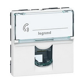 LEGRAND 78731 Модуль розетки RJ11, 4 контакта, 2М, белый, Mosaic