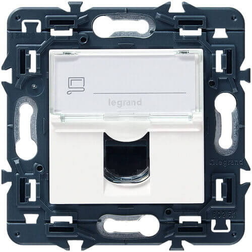 LEGRAND 76555 Модуль розетки компьютерной RJ-45, кат. 5e, FTP, 2М, белый, Mosaic