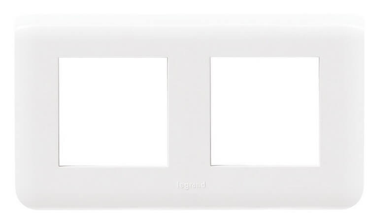 LEGRAND 78804 Декоративная рамка M45, 2Х2М, горизонтальная установка, белая, Mosaic