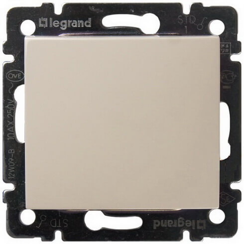 LEGRAND 774301 Выключатель 1-клавишный, 10АХ, 250В, слоновая кость, Valena