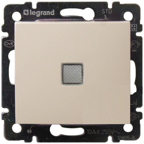LEGRAND 774310 Выключатель 1-клавишный, с подсветкой, 10АХ, 250В, слоновая кость, Valena