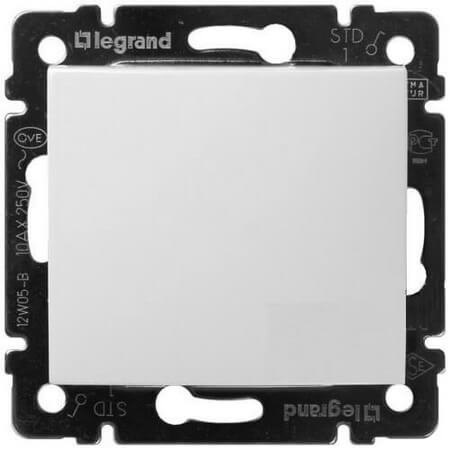 LEGRAND 774401 Выключатель 1-клавишный, 10АХ, 250В, белый, Valena