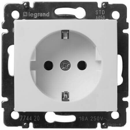 LEGRAND 774420 Модуль розетки 2К+З, с винтовыми зажимами, немецкий стандарт (Schuko), 10/16А, белый, Valena