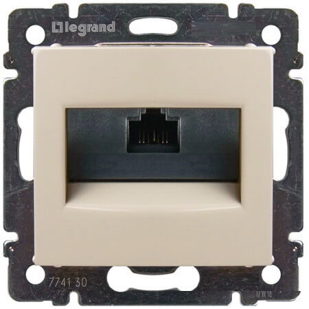 LEGRAND 774144 Модуль розетки информационной 1хRJ45, Кат.6, без захватов, STP, слоновая кость, Valena
