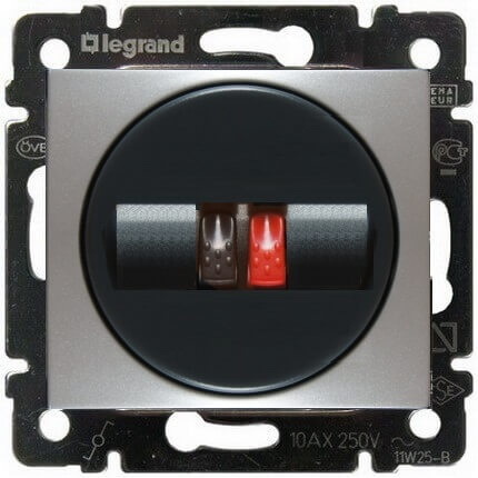 LEGRAND 770223 Модуль розетки одиночный для колонок, алюминий, Valena