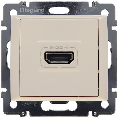 LEGRAND 774185 Модуль розетки HDMI для аудио/видеоустройств, слоновая кость, Valena