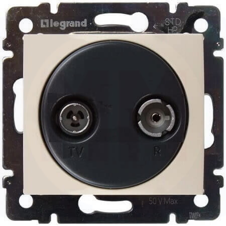 LEGRAND 774334 Модуль розетки TV-R проходной, 14дБ, слоновая кость, Valena