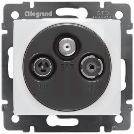LEGRAND 774435 Модуль розетки TV/FM SAT, звезда, затухание < 1,5дБ, белый, Valena
