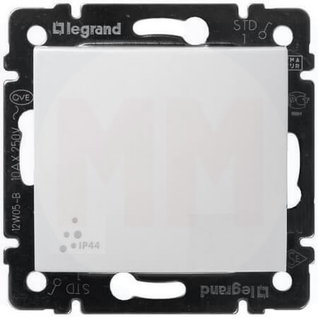 LEGRAND 774206 Переключатель на 2 направления, 1-клавишный, 10АХ, 250В, IP44, белый, Valena