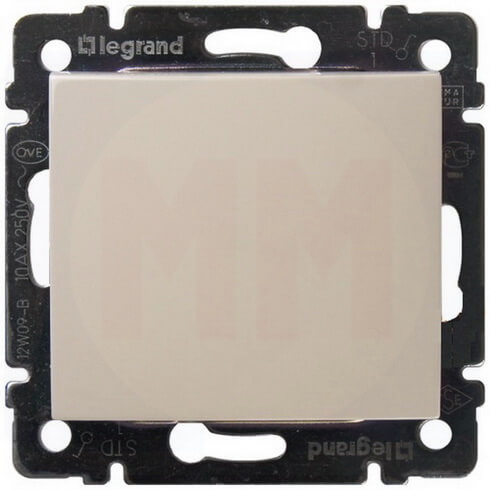 LEGRAND 774306 Переключатель на 2 направления, 1-клавишный, 10АХ, 250В, слоновая кость, Valena