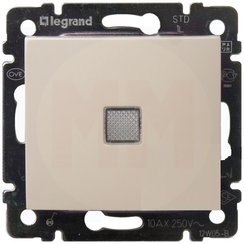 LEGRAND 774326 Переключатель на 2 направления, 1-клавишный, с подсветкой, 10АХ, 250В, слоновая кость, Valena