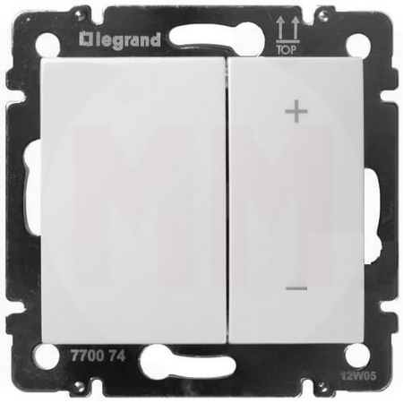 LEGRAND 770074 Светорегулятор кнопочный 50Гц, 40-600Вт, белый, Valena