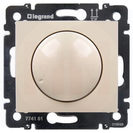 LEGRAND 774161 Светорегулятор поворотный 50Гц, 40-400Вт, слоновая кость, Valena