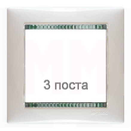 LEGRAND 774463 Рамка 3 поста, горизонтальная, белый/кристалл, Valena