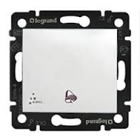 LEGRAND 770099 Выключатель 1-клавишный, без фиксации, с символом звонка, 10А, 250В, IP44, белый, Valena