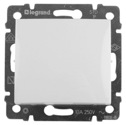 LEGRAND 774402 Выключатель 2-полюсный, 1-клавишный, 10АХ, 250В, белый, Valena