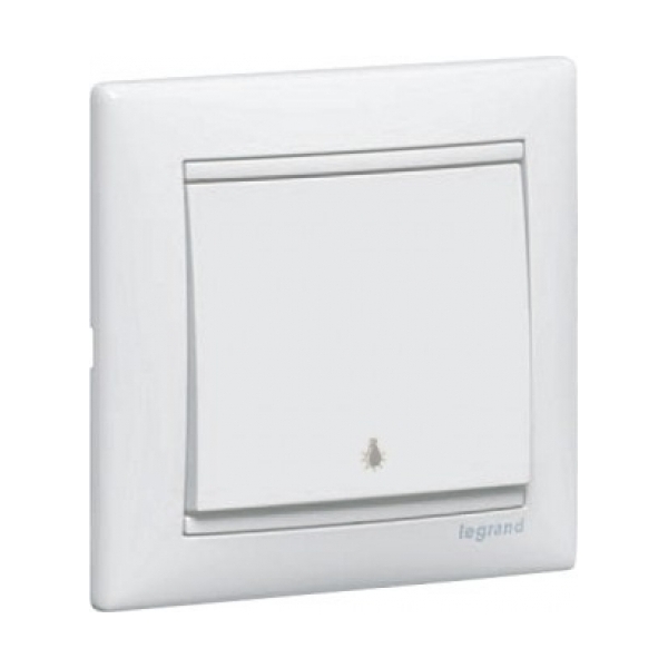 LEGRAND 774412 Выключатель 1-клавишный, без фиксации, с символом лампы, 10А, 250В, белый, Valena