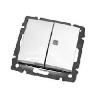 LEGRAND 774445 Выключатель 2-клавишный, с индикацией, 10АХ, 250В, белый, Valena