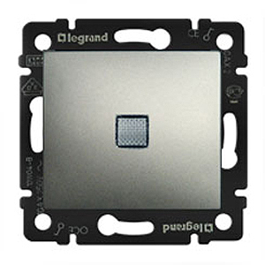 LEGRAND 770203 Переключатель на 2 направления с подсветкой, 16AX, алюминий, Valena