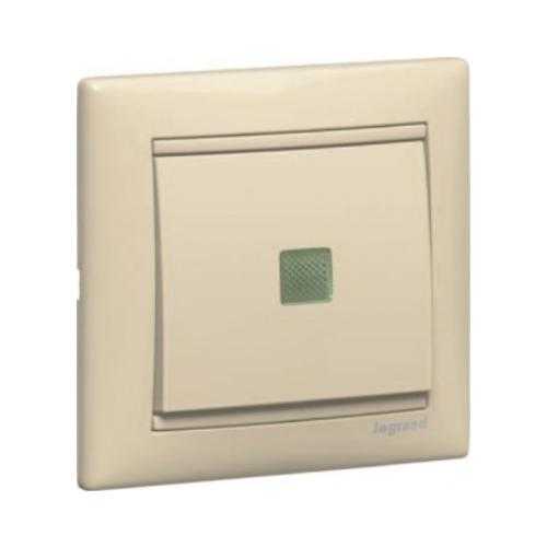 LEGRAND 774325 Переключатель на 2 направления, 1-клавишный, с индикацией, 10АХ, 250В, слоновая кость, Valena
