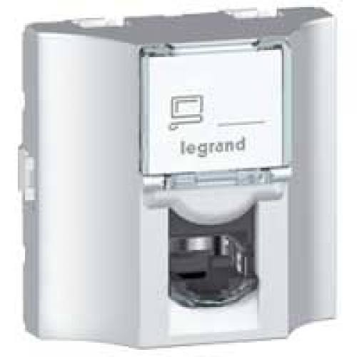 LEGRAND 78627 Модуль розетки компьютерной проходной RJ-45, кат. 6, FTP, 2М, алюминиевый, Mosaic