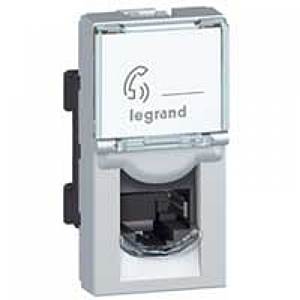 LEGRAND 79461 Модуль розетки компьютерной RJ-45, кат. 6, UTP, 1М, алюминий, Mosaic