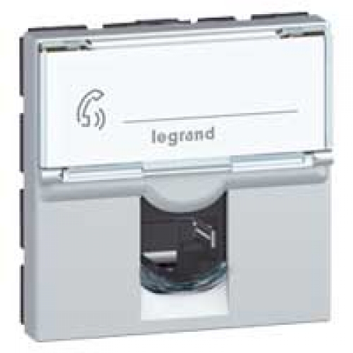 LEGRAND 79465 Модуль розетки компьютерной RJ-45, кат. 6, FTP, 2М, алюминиевая, Mosaic